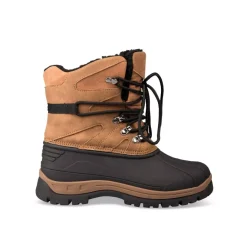 Après-ski MARRON Garçon Motif Uni Lacets