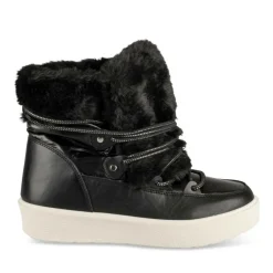 Après-ski NOIR Femme Motif Uni Lacets