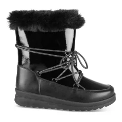 Après-ski NOIR Femme Motif Uni Lacets