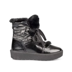 Après-ski NOIR Femme Motif Uni Lacets