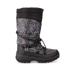 Après-ski NOIR Femme Motif Uni Lacets