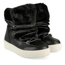 Après-ski NOIR Femme Motif Uni Lacets