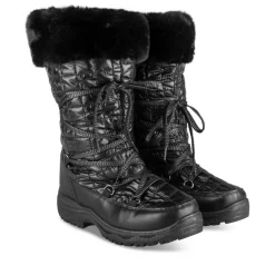 Après-ski NOIR Femme Motif Uni Lacets