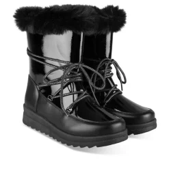 Après-ski NOIR Femme Motif Uni Lacets