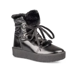 Après-ski NOIR Femme Motif Uni Lacets