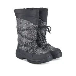 Après-ski NOIR Femme Motif Uni Lacets