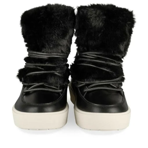 Après-ski NOIR Femme Motif Uni Lacets