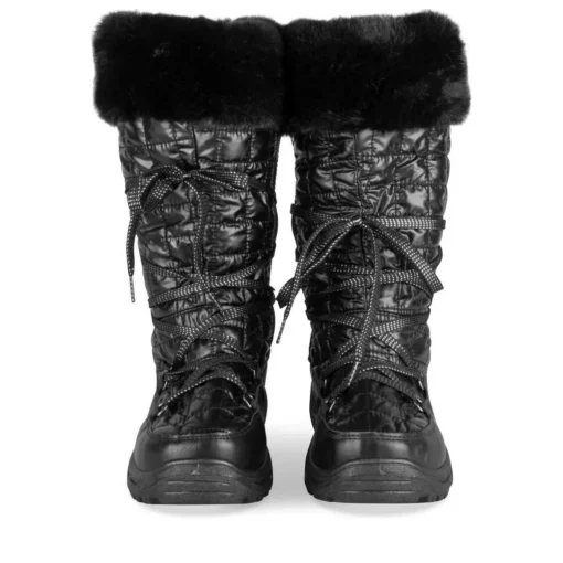 Après-ski NOIR Femme Motif Uni Lacets