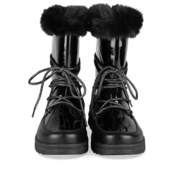 Après-ski NOIR Femme Motif Uni Lacets
