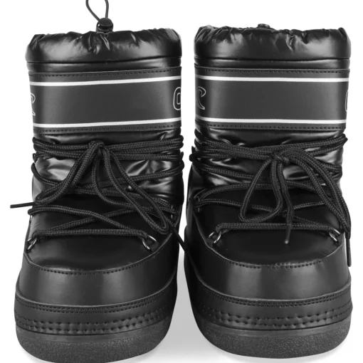 Après-ski NOIR Femme Motif Uni Lacets