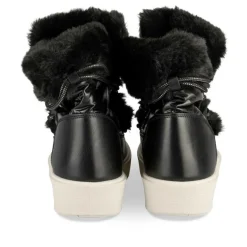 Après-ski NOIR Femme Motif Uni Lacets