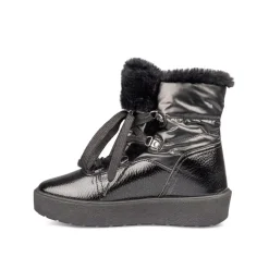 Après-ski NOIR Femme Motif Uni Lacets