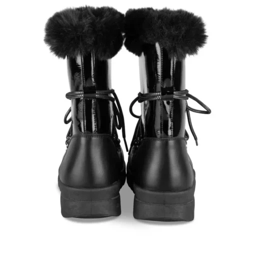 Après-ski NOIR Femme Motif Uni Lacets