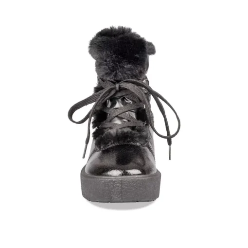 Après-ski NOIR Femme Motif Uni Lacets