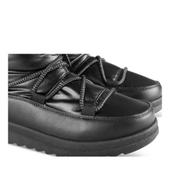 Après-ski NOIR Femme Motif Uni Lacets