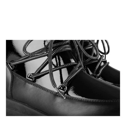 Après-ski NOIR Femme Motif Uni Lacets
