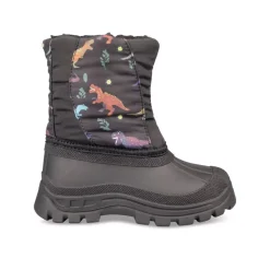 Après-ski NOIR Garçon Motif Dinosaure Fermeture éclair