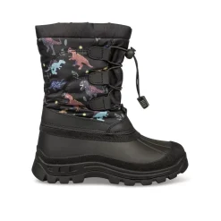 Après-ski NOIR Garçon Motif Dinosaure Fermeture éclair