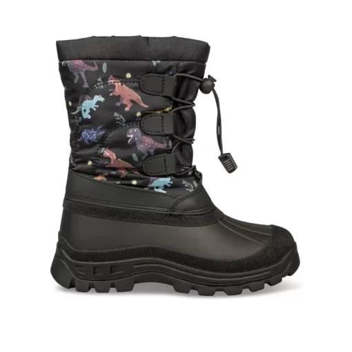 Après-ski NOIR Garçon Motif Dinosaure Fermeture éclair