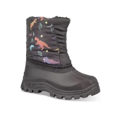 Après-ski NOIR Garçon Motif Dinosaure Fermeture éclair