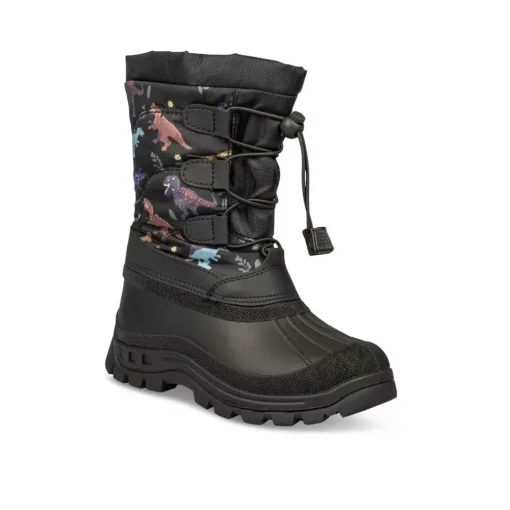 Après-ski NOIR Garçon Motif Dinosaure Fermeture éclair