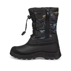 Après-ski NOIR Garçon Motif Dinosaure Fermeture éclair