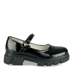 Ballerines Babies NOIR Fille Motif Vernis Scratch