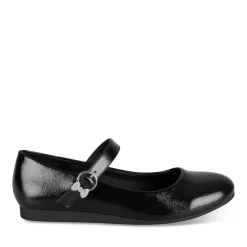 Ballerines Babies NOIR Fille Motif Vernis A Enfiler