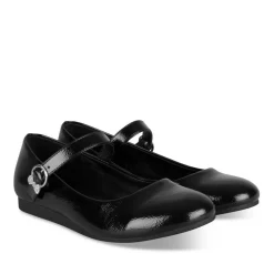 Ballerines Babies NOIR Fille Motif Vernis A Enfiler