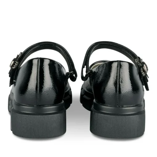 Ballerines Babies NOIR Fille Motif Vernis Scratch