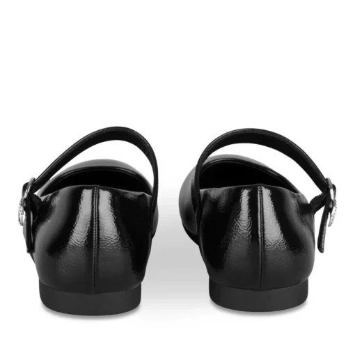 Ballerines Babies NOIR Fille Motif Vernis A Enfiler