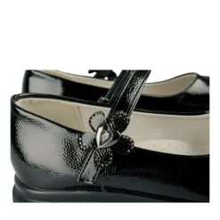 Ballerines Babies NOIR Fille Motif Vernis Scratch