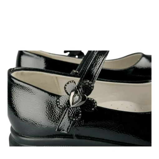 Ballerines Babies NOIR Fille Motif Vernis Scratch