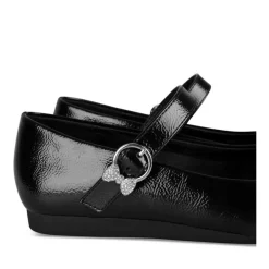 Ballerines Babies NOIR Fille Motif Vernis A Enfiler