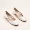 Ballerines BEIGE Femme CUIR Motif Vernis Boucle