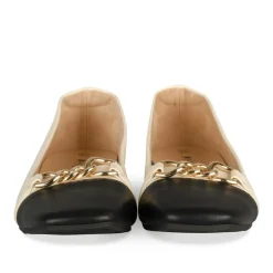 Ballerines BEIGE Femme Motif Chaîne A Enfiler