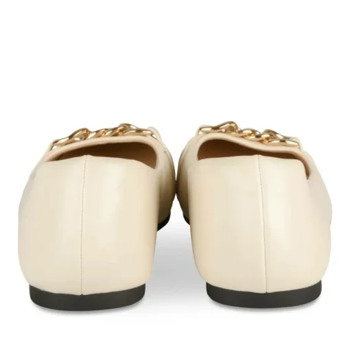 Ballerines BEIGE Femme Motif Chaîne A Enfiler