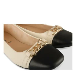 Ballerines BEIGE Femme Motif Chaîne A Enfiler