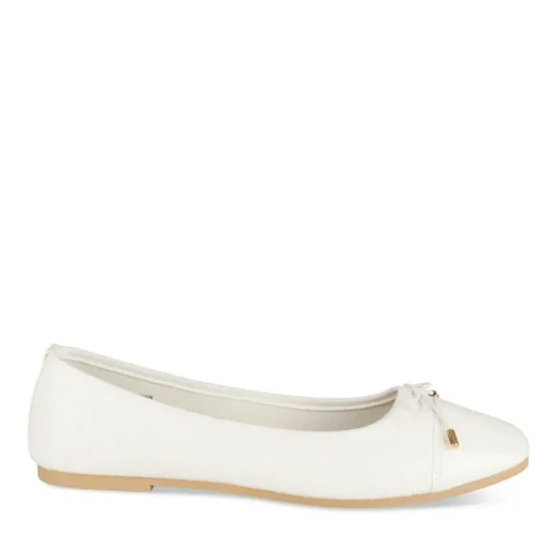 Ballerines BLANC Femme Motif Tressé A Enfiler