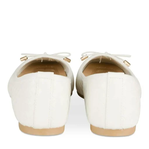 Ballerines BLANC Femme Motif Tressé A Enfiler