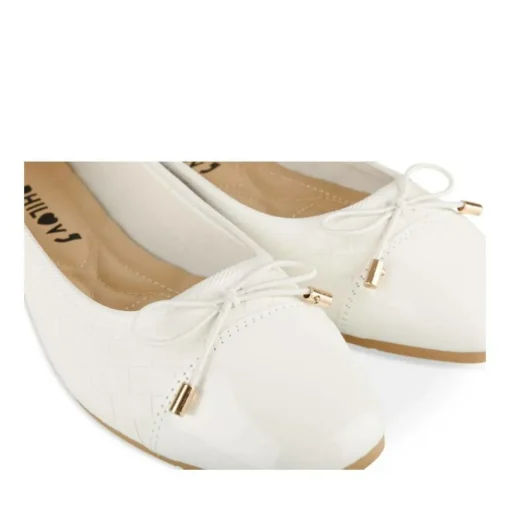 Ballerines BLANC Femme Motif Tressé A Enfiler