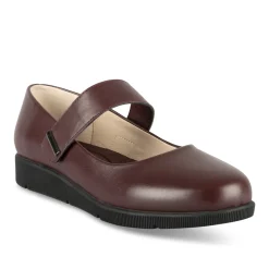 Ballerines BORDEAUX Femme CUIR Motif Uni Scratch