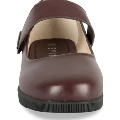 Ballerines BORDEAUX Femme CUIR Motif Uni Scratch