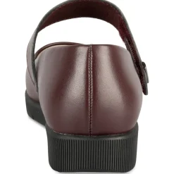 Ballerines BORDEAUX Femme CUIR Motif Uni Scratch
