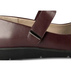 Ballerines BORDEAUX Femme CUIR Motif Uni Scratch