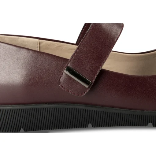 Ballerines BORDEAUX Femme CUIR Motif Uni Scratch