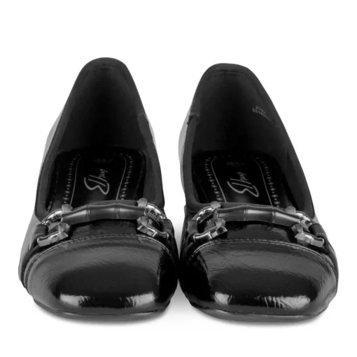 Ballerines Carré NOIR Femme Motif Chaîne A Enfiler