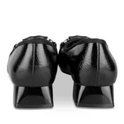 Ballerines Carré NOIR Femme Motif Chaîne A Enfiler