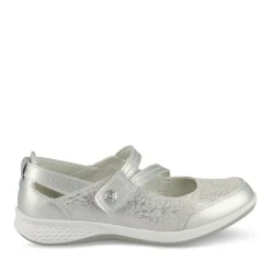 Ballerines Confort ARGENT Femme CUIR Motif Uni Scratch
