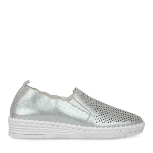 Ballerines Confort ARGENT Femme Motif Uni A Enfiler